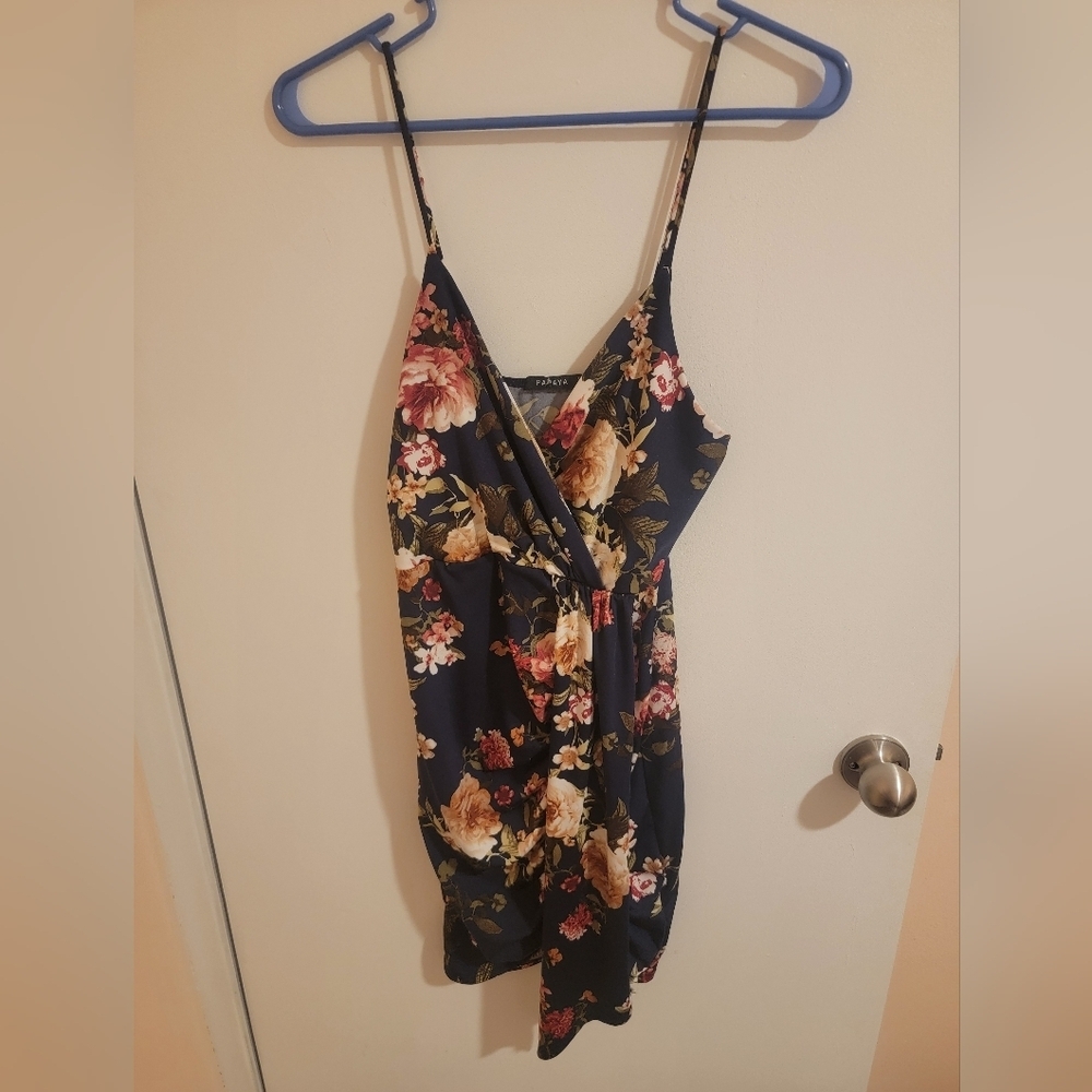 Papaya Mini Dress Womens Small Floral Flowers Pull On Prom Wedding Shower Party